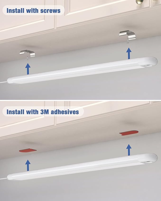 MYPLUS 24" Under Cabinet Lighting, 2pcs Hand Wave Sensor Under Counter Lights for Kitchen, 600LM Bright LED, 5 Color Temps, Dimmable Under Cabinet Lights Plug in for Desk,Sink,Workbench