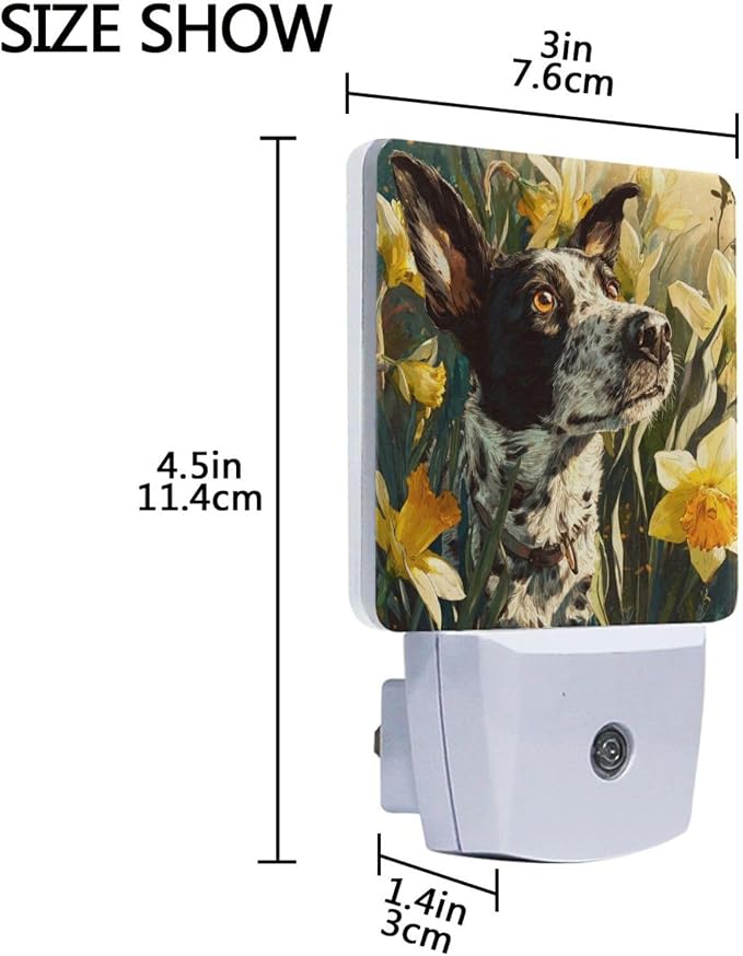 Puppy Dog Night Light Dusk to Dawn Sensor LED Night Dimmable Nightlight Lights Plug into Wall for Living Room
