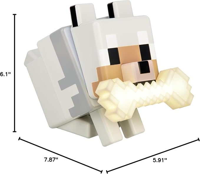 Paladone Minecraft Wolf GloBuddies 3D Color Changing Light – Officially Licensed LED Night Lamp, Tap to Change Color, Battery Powered Gaming Decor | Tap To Change Colours • Soft Ambient Night Glow • Battery Powered Light • Ideal Gaming Room Decor