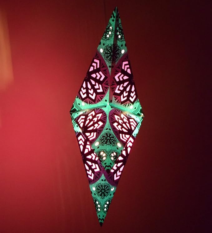 Snowflake Paper Star Lantern with 12 Foot Power Cord Included