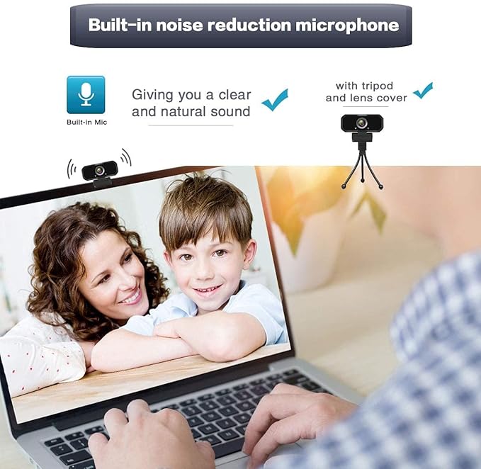 USB-C 1080P Webcam Compatible with Switch 2/ PC - Streaming Camera for Zoom/Teams/Skype, Plug&Play PC/Mac/Laptop