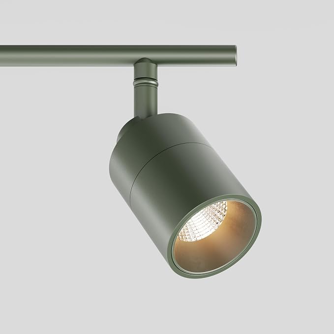 Shura Dark Olive 5-Light Track Light with Rotatable Heads, Integrated LED Bulbs, 4 ft. Track Lighting Kit, 3000k, 2450 Lumens