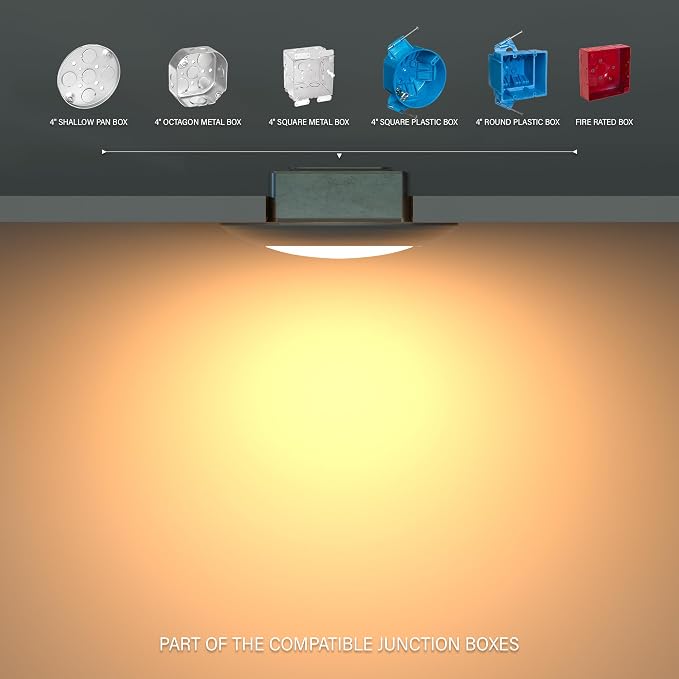 6 Inch LED Low Profile Disk Light with Dusk to Dawn Sensor, 120VAC, 15W, 5CCT Color Changing, 1000LM, Non-Dimmable, ETL, Shower Rated Screw in Photocell Ceiling Light, White/8 Packs