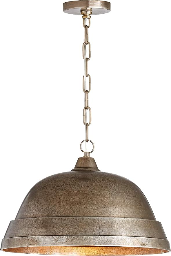Capital Lighting 330311XN Sedona Handcrafted Sand-Cast Aluminum Industrial Metal Dome Pendant, 1-Light 100 Watts, 12" H x 18" W, Oxidized Nickel
