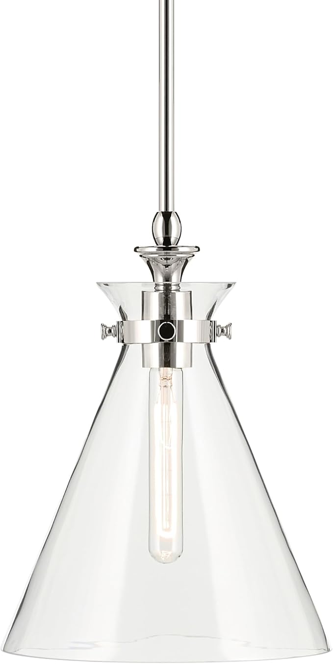 Kichler Larkin 3-Light Linear Pendant Light, Black | Linear pendant light for kitchen islands, dining rooms, and bedrooms (10.5" x 14.5"), 42566BK
