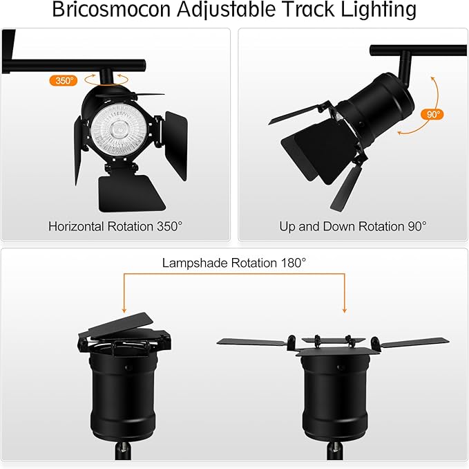 2 Light Track Lighting Fixtures Ceiling, Black Track Lighting with Upgrade Lamp Heads, 2 Way Track Lights Ceiling, Vintage Industrial Track Light for Kitchen/Bar/Boy's Room,GU10 Bulb Not Included