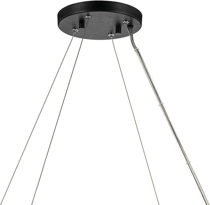 Kichler Harpin 6-Light Chandelier, Sloped Ceiling Compatible, for Dining Room or Living Room with Clear Glass in Black (8.5" x 37.75"), 52771BK