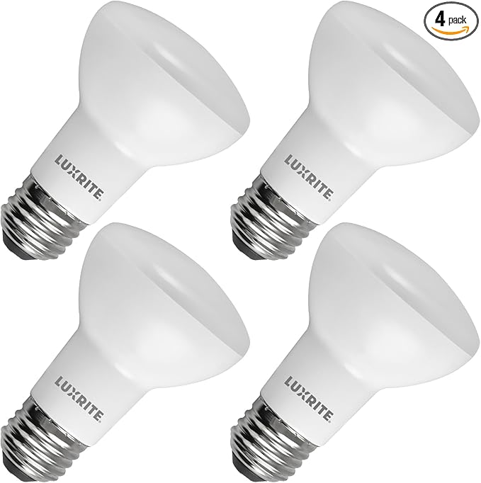LUXRITE BR20 LED Bulb, 45W Equivalent, 6500K Daylight, Dimmable, 460 Lumens, R20 LED Flood Light Bulb 6.5W, Energy Star, Damp Rated, E26 Base, Perfect for Recessed and Track Lighting (4 Pack)
