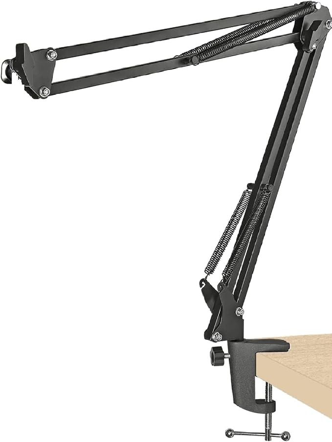 Replacement Aluminum Alloy Universal Bracket Adjustable C-Clamp Desk Light Mounting Bracket Cantilever Bracket for Microphone Arm and Desktop Table Lamp