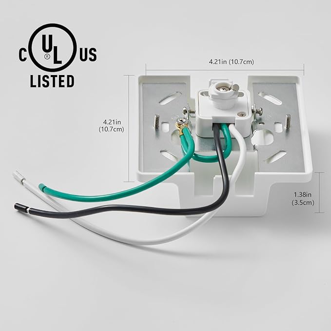 VANoopee H Track Floating Canopy Connector White - Single Circuit, LED Track Lighting Accessories, Easy Install