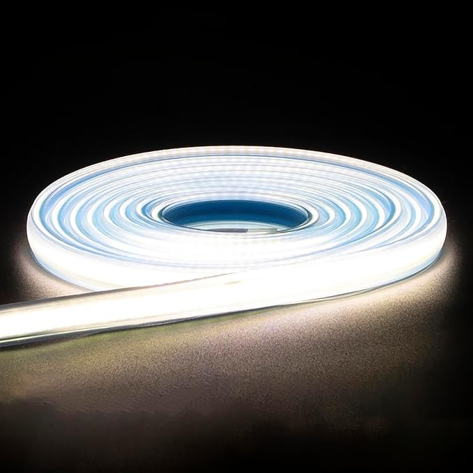 LED Strip Lights 32.8FT 110V Outdoor Waterproof LED Light Strip | 10m LED Strip Cuttable Rope Lights 4000k Bright White Cabinets Lighting 240LEDs for Indoor Bedroom Garden IP67