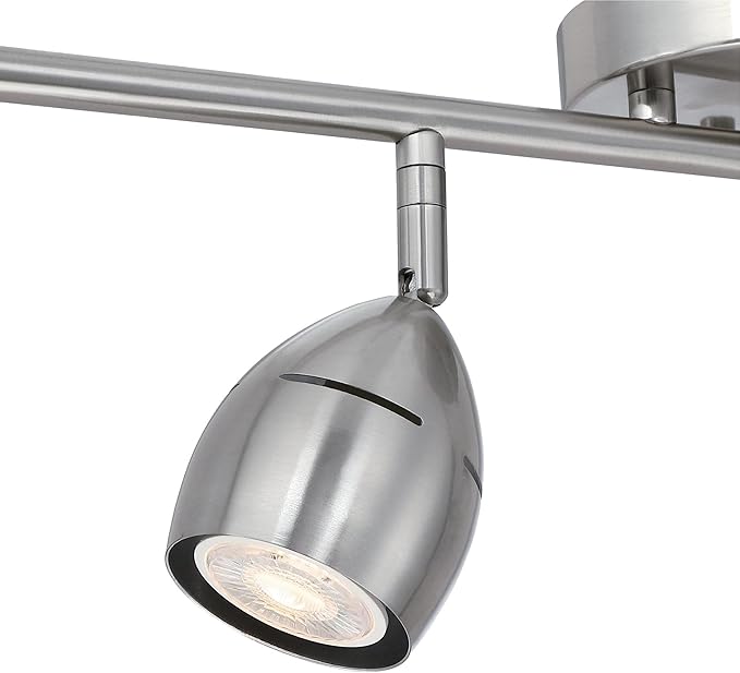 Westinghouse 6129500 Borgata Contemporary Four Light LED Track Light Kit, Brushed Nickel Finish