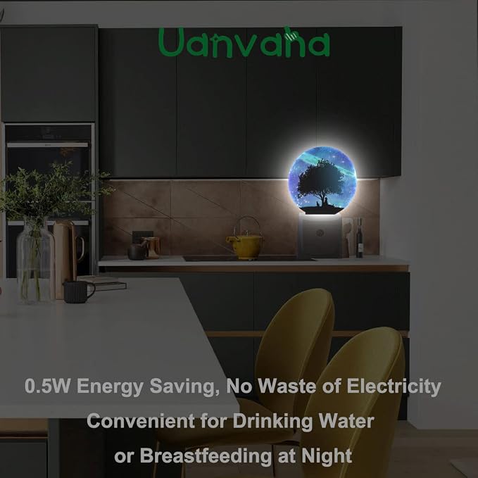 Galaxy Night Light Big Tree Under Starry Sky Stars Plug-in Night Lights with Dusk-to-Dawn Sensor for Bedroom, Bathroom and Living Room 0.5W Sleep Friendly for Women/Girls/Boys