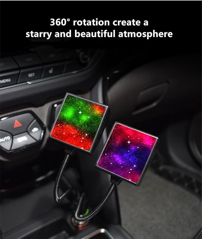 USB Star Projector Night Light Car Roof Light Adjustable Interior Car Light Portable Car LED Light 2 Colors Plug and Play Auto Ceiling Interior Light Star Light for Cars Bedroom Roof Party Home Decor
