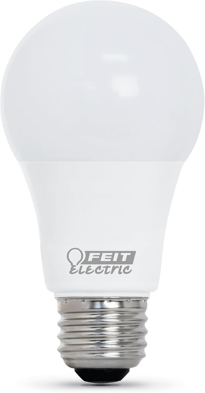 Feit Electric Enhance LED A19 Light Bulb, 60W Equivalent, 8.8W, 800 Lumens, 2700K Soft White, 90+ CRI, Dimmable, E26 Base, Enclosed Fixture & Outdoor Safe, 25,000-Hour Lifespan, OM60DM/927CA/4, 4 Pack