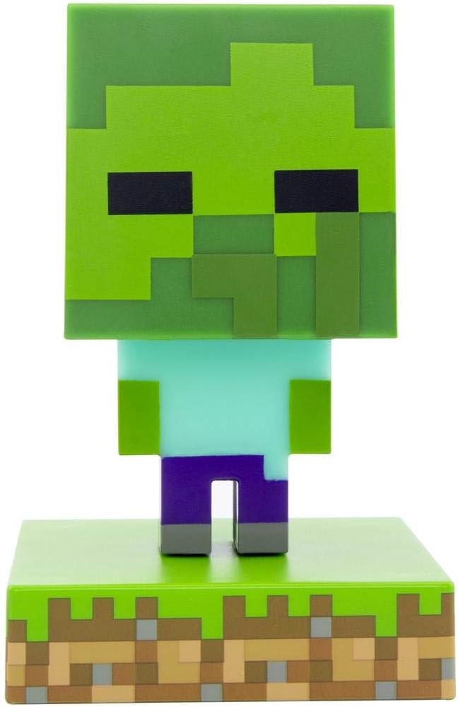 Paladone Minecraft Zombie Light - Officially Licensed Merchandise, Portable Night Light and Gaming Room Decor for Kids, Gift for Gamer, Battery Powered, Green