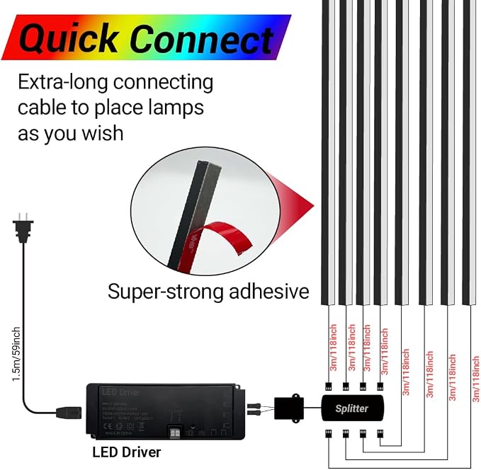 HAMRVL RGB+IC Smart Recessed Lighting Wall Panel Lights, 8PCS Slat Wall Lights for Acoustic Panels, APP & Remote Control, Music Sync, Chasing Effect, Timer, LED Light Wall Panels for Wood Wall Panels