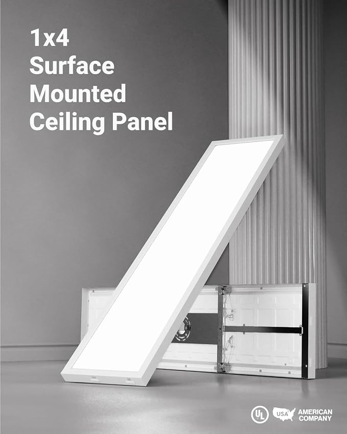 Sunco 10 Pack 1x4 LED Flat Panel Light, Dual Selectable CCT 3500K/4000K/5000K & Wattage 30W/40W/46W, 5700LM, 0-10V Dimming, Surface Mount, Matte White, Drop Ceiling Fixture - ETL DLC | 5700LM, Selectable Wattage 30W/40W/46W, Selectable CCT 3500K/4000K/...