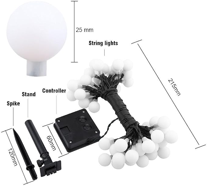 Hann Solar String Lights, 30 LEDs Waterproof Color Changing Globe Ball Fairy Lights for for Garden, Yard, Home, Landscape,Christmas Party (Multi-Color)