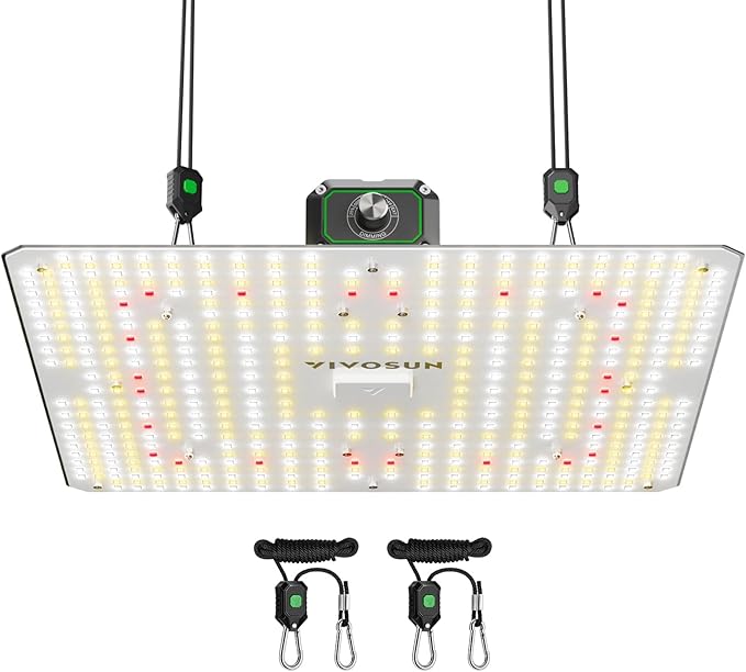 VIVOSUN VS1500 LED Grow Light with Full Spectrum Diodes & Daisy Chain Driver Dimmable Lights Sunlike for Indoor Plants Seedling Veg and Bloom Plant Grow Lamps for 3x3 Grow Tent