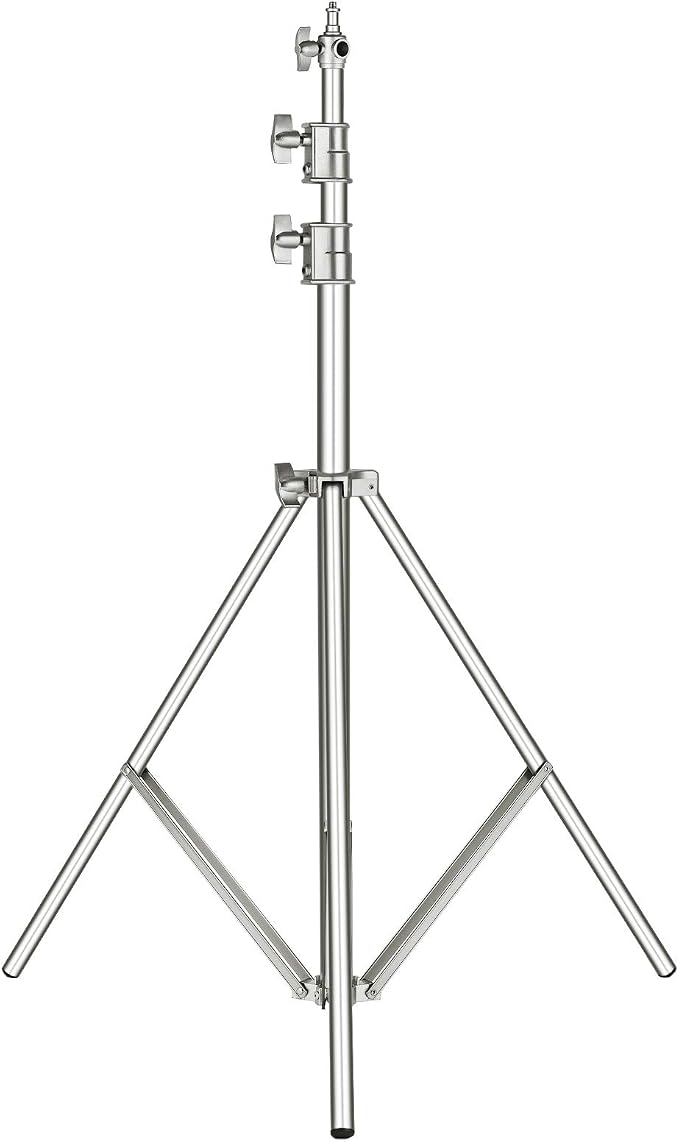 NEEWER 118"/3m Stainless Steel Light Stand, Spring Cushioned Heavy Duty Photography Tripod with 1/4" to 3/8" Universal Screw Adapter for Strobe, LED Video Light, Ringlight, Monolight, Softbox