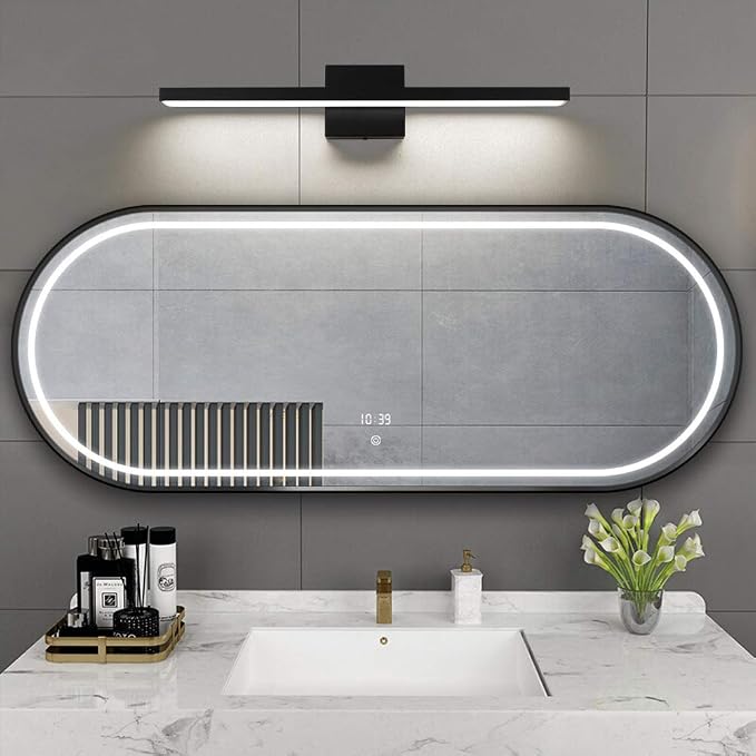 Ralbay 24 inch Modern LED Black Vanity Light 20W Frosted Aluminum for Bathroom Vanity Lighting Fixtures Natural White 4500K