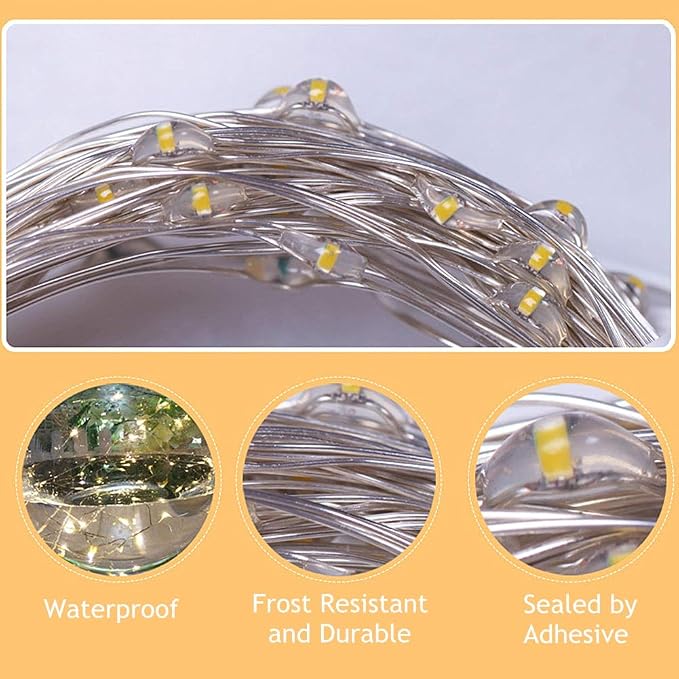 Twinkle Star, 4 Inches Indoor Outdoor, LED String Light for Xmas Tree Wedding Party Decorations, Warm White, 1 Pack