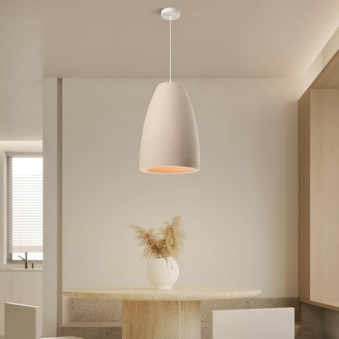 JAYMP Wabi Sabi Pendant Light for Dining Room Kitchen Island Light Hallway Restaurant Hanging Lamp E26 Base Japanese Style Wine Bottle Shape Lighting Fixture, 1 Pack (Light Brown,A Shape, D35×H51cm)
