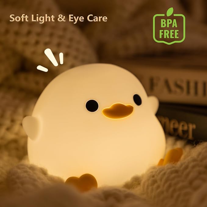 Night Light for Kids, Cute Soft Silicone Dodo Duck Lamp, Dimmable Nursery Portable Duck Kawaii Lamps, Bedside Lamp for Baby Toddler Adult(Dodo Duck)