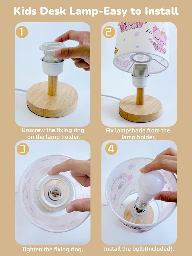 Cat Lamp,Kitty Gifts for Girl,Kids Table Lamp for Bedroom Bedside Lamps,3 Colors Dimmable LED Nightstand Night Light with Flaxen Fabric Shade Desk Lamp for Boys Girls Room Nurser Decor