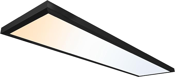 UltraLux 1x4 Surface Mount LED Panel TRIAC Dimmable 3CCT Matte Black 1Pk | 3000 lumens, 120-degree beam, CRI>80, aluminum build, damp-rated, fits junction boxes, over 50,000 hours, 5-year warranty