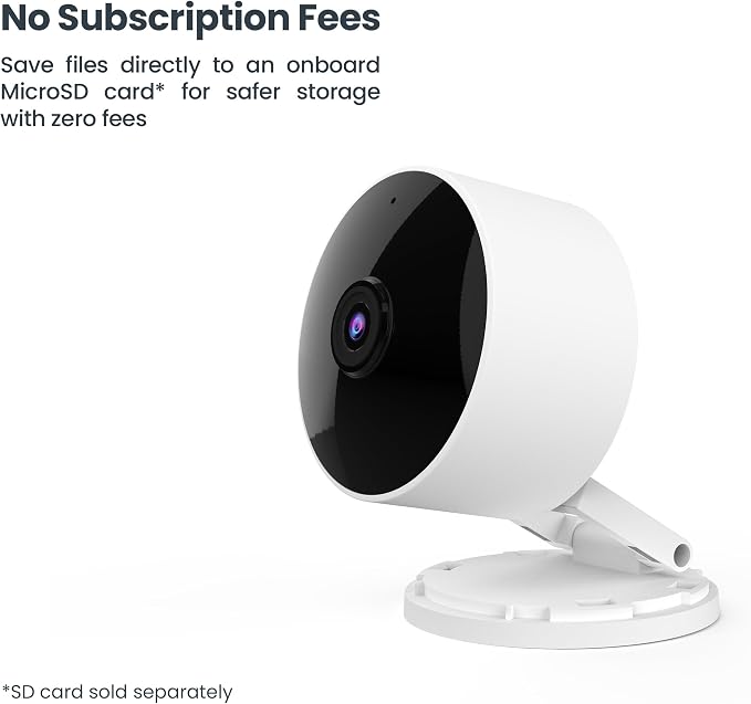 Feit Electric Indoor Security Camera, 2K WiFi Indoor Camera for Pets & Home Monitoring, AI Motion Detection, Plug-in Camera with Night Vision, Two-Way Audio, Local Storage, Works with Alexa & Google