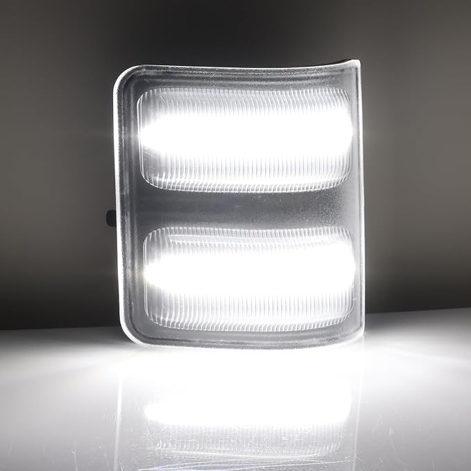 Side Mirror Lights Clear Lens White for 2008-2016 Ford F250 F350 F450 F550 | LED Side Mirror Marker Lights, White Turn Signal Mirror Light, Replace OEM Mirror Marker Lamps, Pack of 2