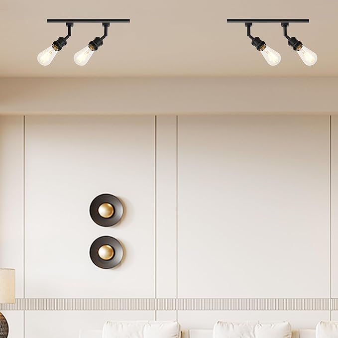 H Type Track Lighting Head to E26 Track Light Heads Modern Pendant Track Lighting Fixtures Ceiling for Kitchen, H Track Lighting Rail System Compatible, 4 Pack (No Bulbs)