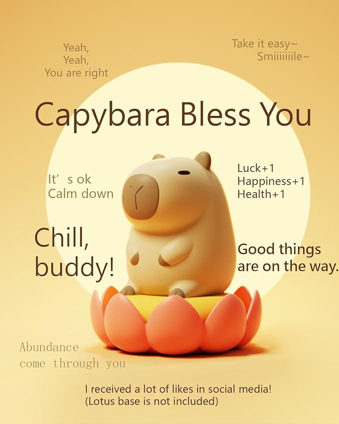 Amaredom Capybara Night Light, Adorable Capybara Lamp, Silicone Dimmable Nursery Nightlight, Rechargeable nightlight for kids with 20 Minutes Timer & Tap Control Baby Girls Women Bedrooms, Living Room