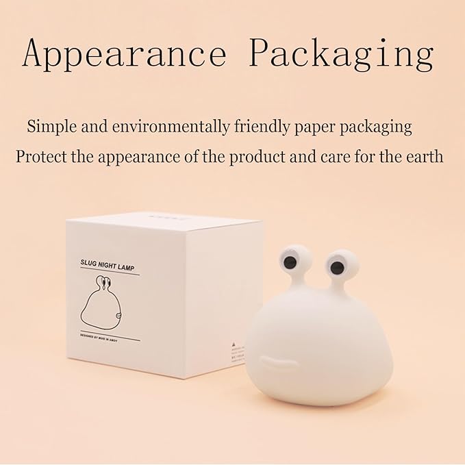 Slug Night Light, Led Portable USB Rechargeable Cute Night Light Animal Lamps with Sensor Timer Touch Lamp, Silicone for Kids Gift