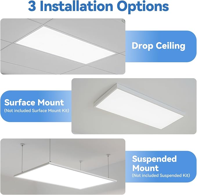 CycevSun 2x4 LED Drop Ceiling Flat Panel Light, 40/50/60W Options, 12-Pack | 4CCT 3000K 4000K 5000K 6000K Switchable, 0-10V Dimmable, 100-277V, ETL, 5-Year Service, Office, Warehouse, Garage, Commercial