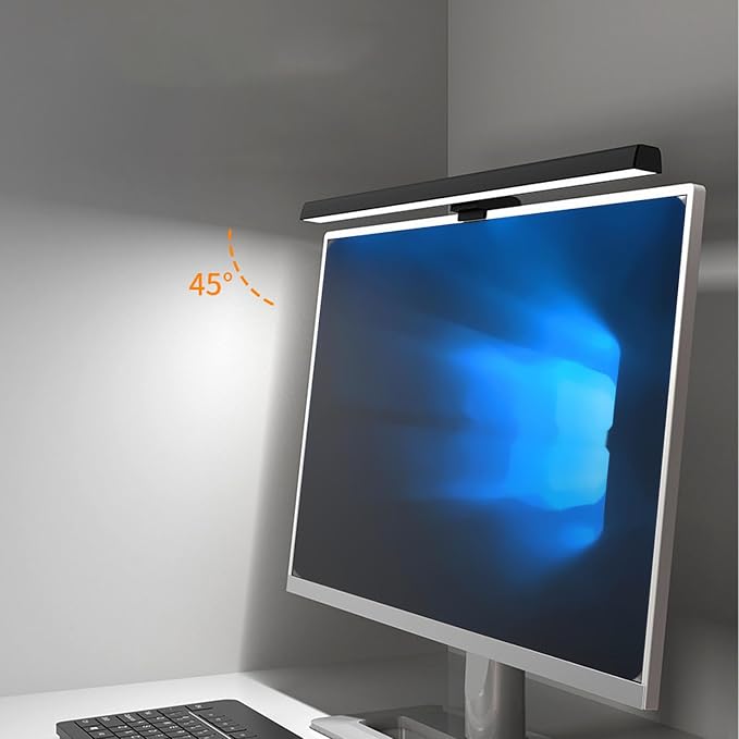 GLOGLOW Screen Monitor Light Bar, ABS Touch Control, Stepless Dimming LED Desk Lamp for Home Office and College Use (Black)