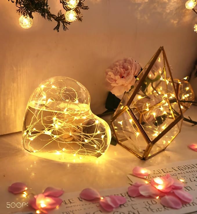 6 Pack Fairy String Lights Battery Operated No Remote,10ft 30LED Warm White | Micro LEDs Starry Lights,CR2032 Battery Included,Waterproof Silvery Wire Light DIY Wedding Centerpiece Christmas Table Decor
