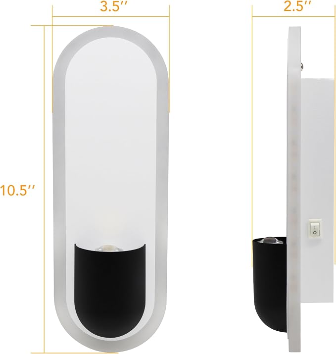 Facon 12V RV Wall Sconce Reading Light - 10.5'', Dual-Zone Wall Lighting & Spot Light with Independent Switch, RV Interior Light for Bedroom, Camper, Trailer, Tiny Homes