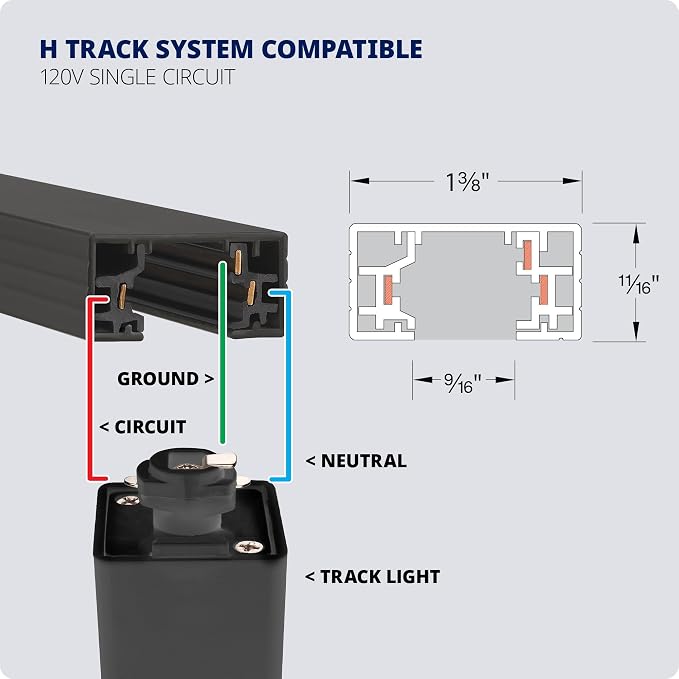 WAC Lighting Charge 8010 LED Adjustable Track Head 5-CCT Selectable 9W 865 Lumens Fully Dimmable in Black for H-Style 3 Wire Track (Pack of 2)