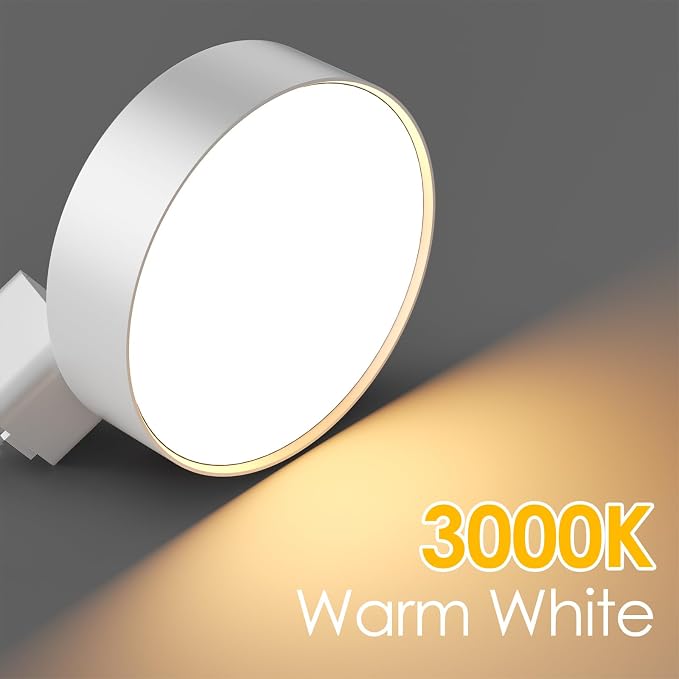 Diffuse LED Track Lighting Heads H Type, 12 Pack White | Dimmable Track Light Heads, Kitchen Ceiling Fixtures Compatible with H Track Rails, Flicker Free CRI90+ 3000K 12W 1000lm