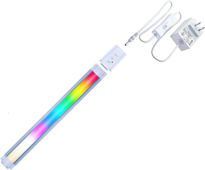LED Smart Under Desk Lights Plug in White & RGB Color Changing Dimmable with Remote. Alexa, Google Enabled. Under Counter Lighting Bar for Kitchen, Shelf, Cupboard, Cabinet, Monitor (1-Bar Kit, 12")