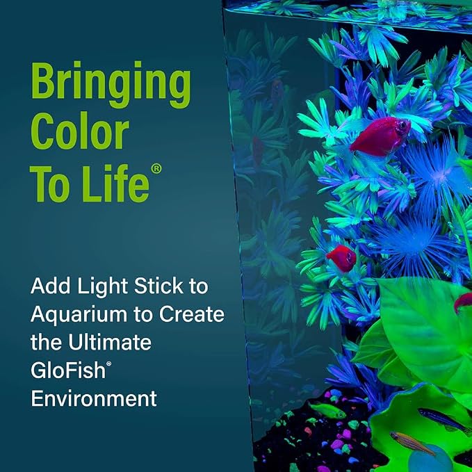 GloFish 8-Inch LED Light Stick for Fish Aquariums Up to 5 Gallons, 1 Count, with White, Blue and Magenta LED Lights