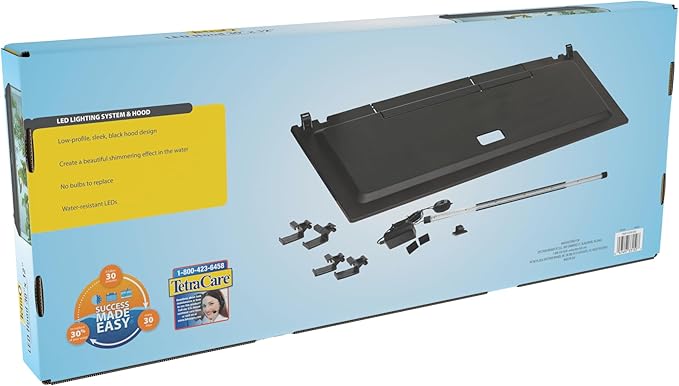 Tetra LED Hood 30 Inches by 12 Inches, Low-Profile Aquarium Hood with Hidden Lighting
