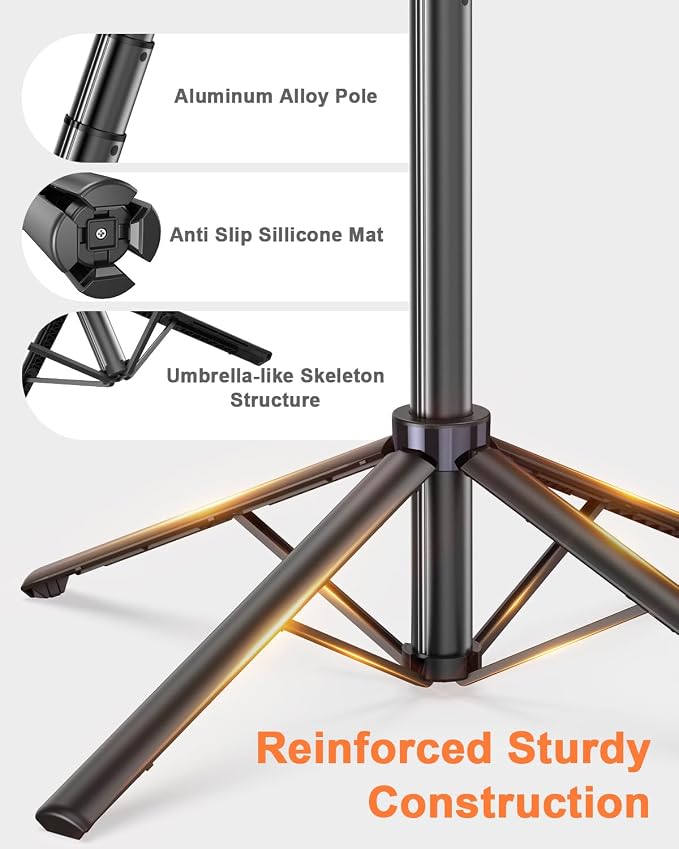 Yeaki 71” Auto Face Tracking Tripod for iPhone with Light,360° Rotating Phone Stand with Rechargeable Remote Control for TikTok Vlog Video Recording, Phone Tripod for Android Camera/GoPro/Ring Light
