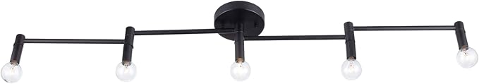 Globe Electric 59969 Tempo 5-Light Foldable Track Lighting, Matte Black