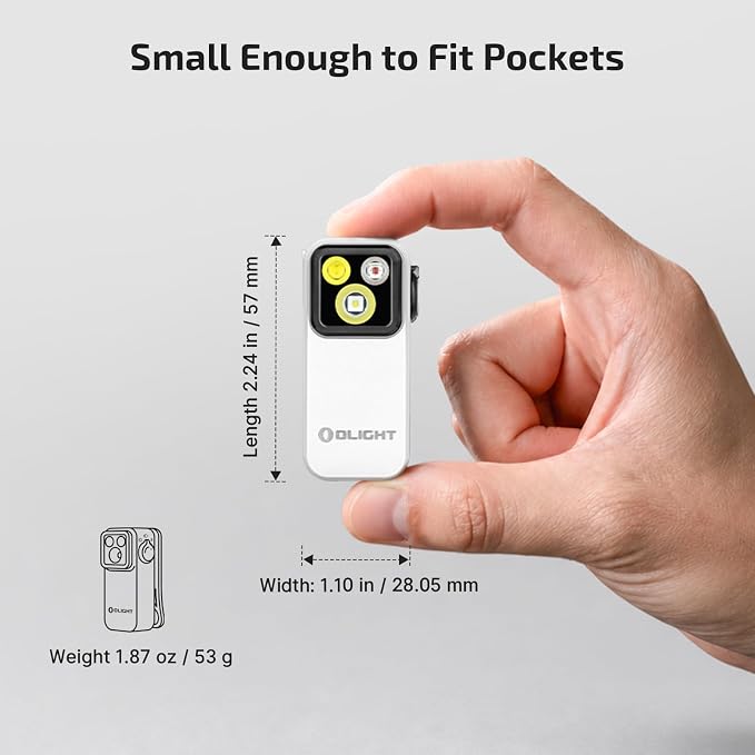 OLIGHT Oclip Pro Rechargeable EDC Clip-on Flashlight, White | Red Light, 500 Lumens Floodlight, Spotlight, Pocket-Sized, USB-C Charging, Magnetic, for Work, Signaling, Outdoor or Home Use