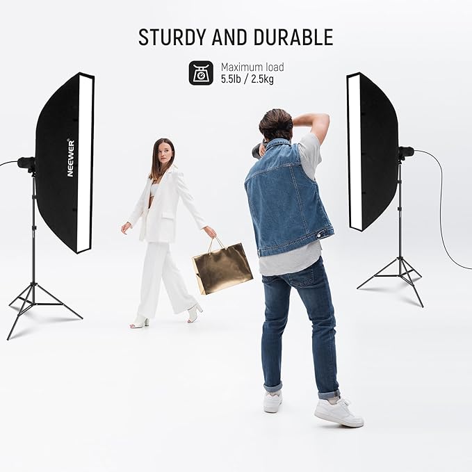 NEEWER Photography Light Stand, 7 Feet / 210cm Aluminum Alloy Photo Studio Tripod Stands for Video, Portrait and Photography Lighting, Reflectors, Soft Boxes, Umbrellas, Backgrounds (2 Pieces)