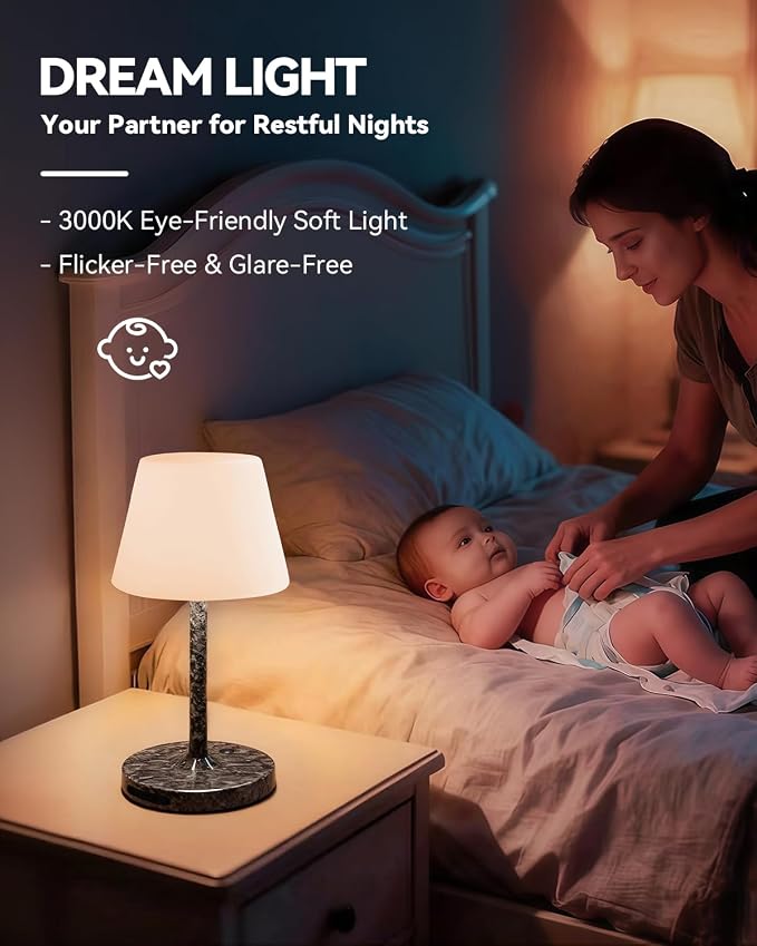 SAIWEYA Outdoor Waterproof Shower Lamp, 5200mAh Rechargeable Bathroom Lamp | IP65 Cordless Shower Light, Touch Dimming, Long-Lasting Battery, Versatile for Patio, Camping, Bathroom, Restaurant & Kitchen